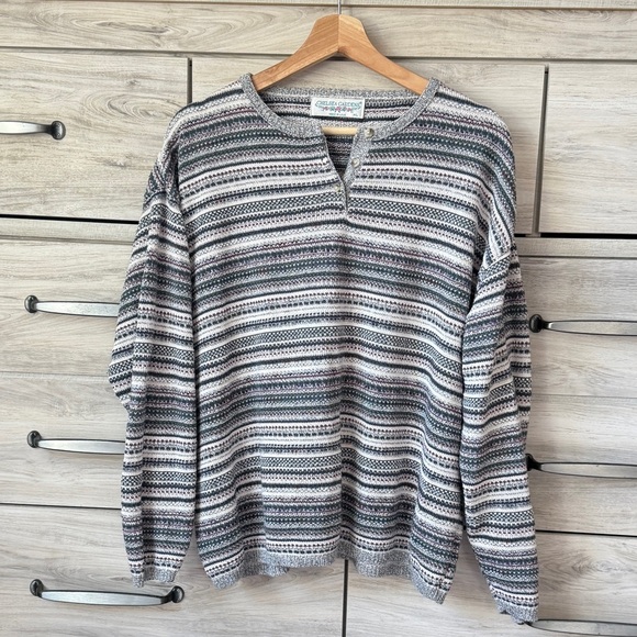 chelsea ga Sweaters - Vintage 90s Patterned Knit Pullover Sweater Large by Chelsea Gardens size XL